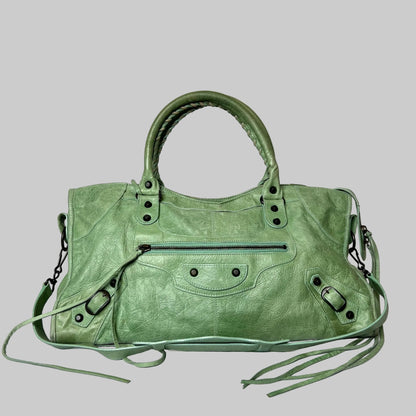 BALENCIAGA Borsa City verde acqua