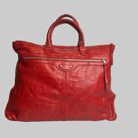 BALENCIAGA Borsa Weekender Motocross Over rossa