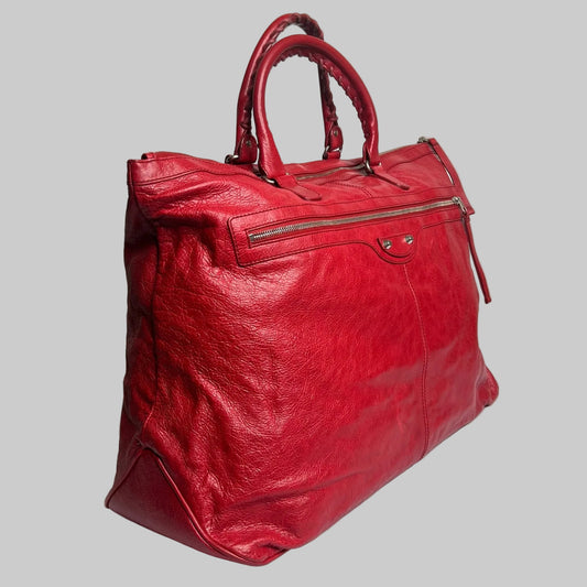 BALENCIAGA Borsa Weekender Motocross Over rossa