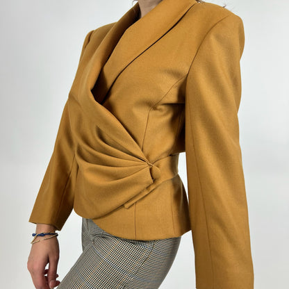 BALENCIAGA Giacca blazer in lana giallo ocra