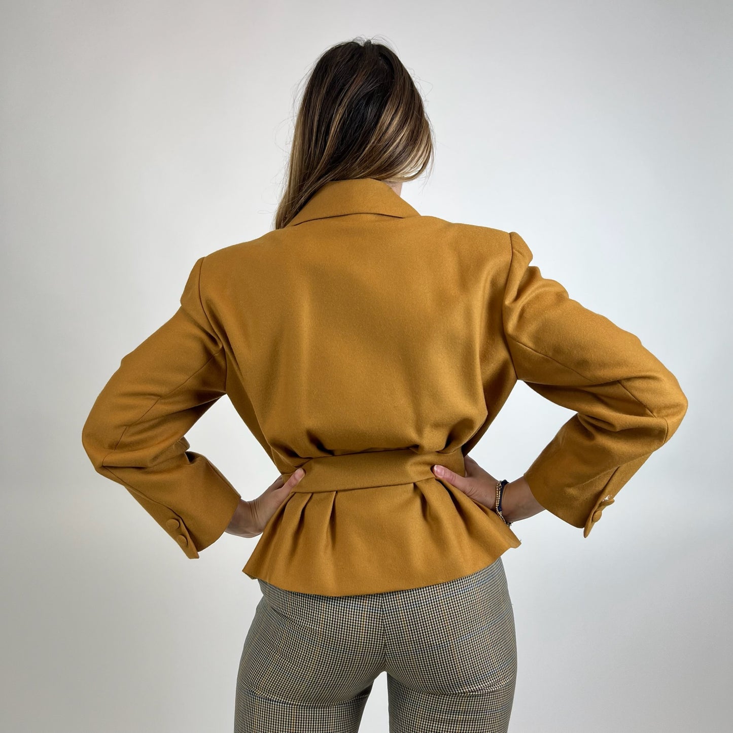 BALENCIAGA Giacca blazer in lana giallo ocra