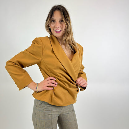 BALENCIAGA Giacca blazer in lana giallo ocra