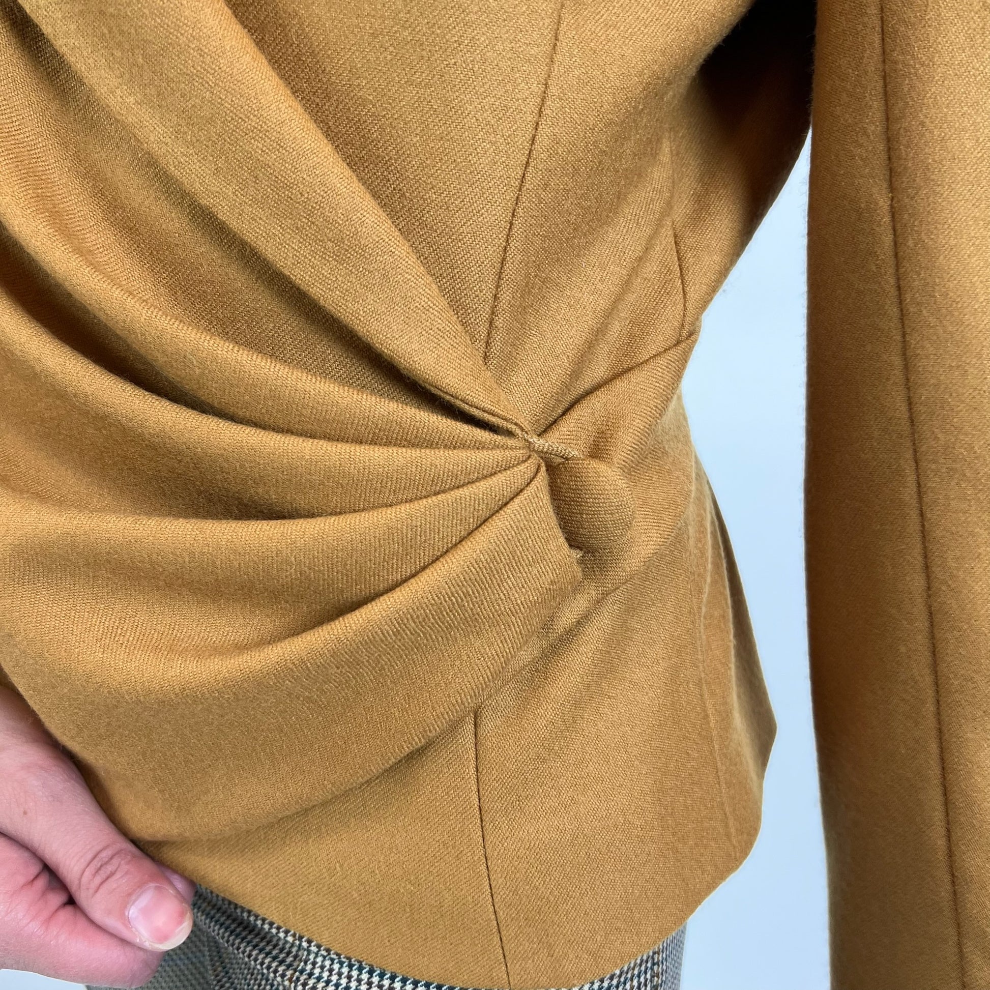 BALENCIAGA Giacca blazer in lana giallo ocra