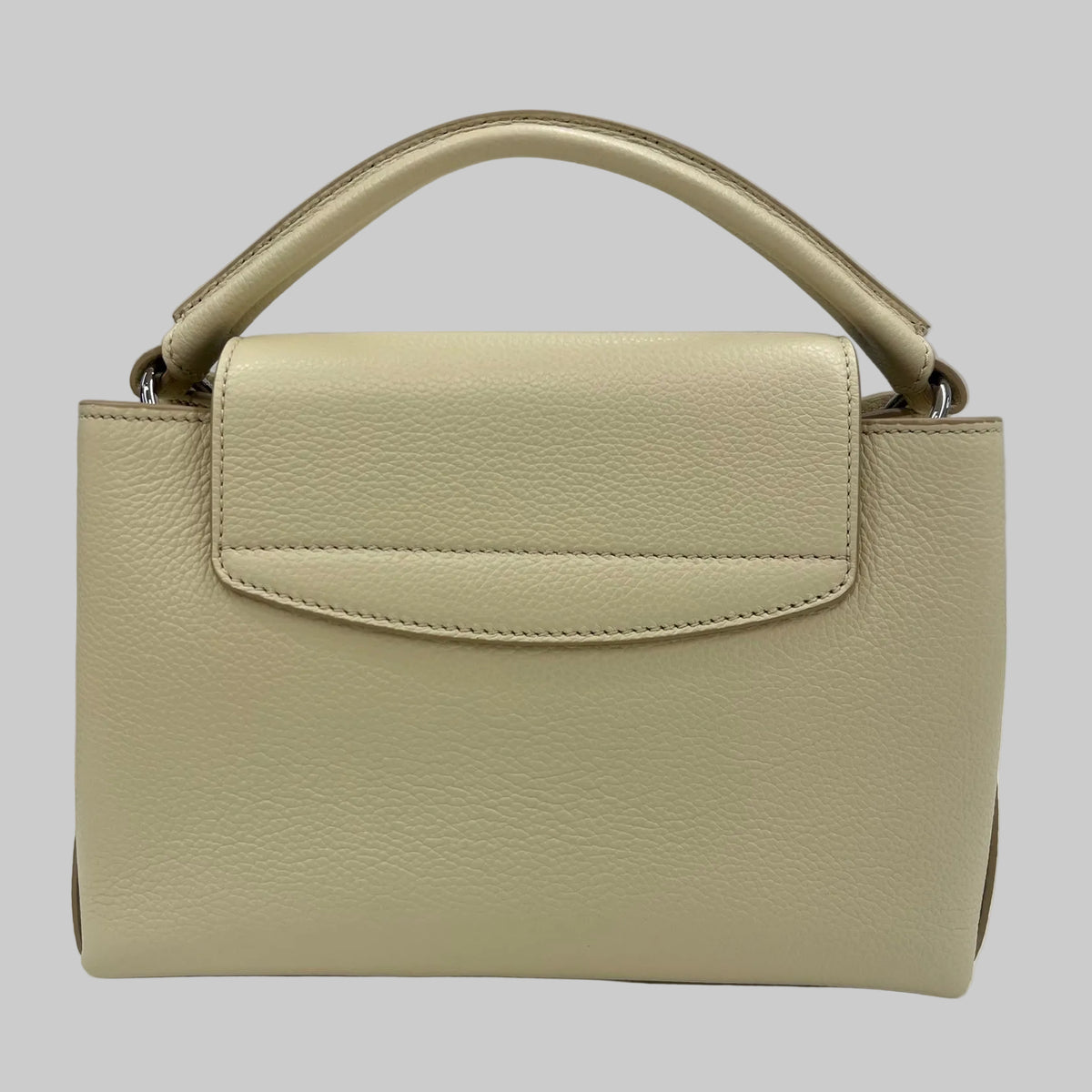BALLY Borsa "Lock Me" piccola in pelle granata color burro con hardware argento