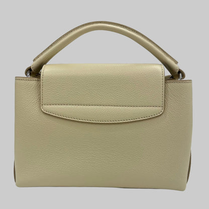 BALLY Borsa "Lock Me" piccola in pelle granata color burro con hardware argento