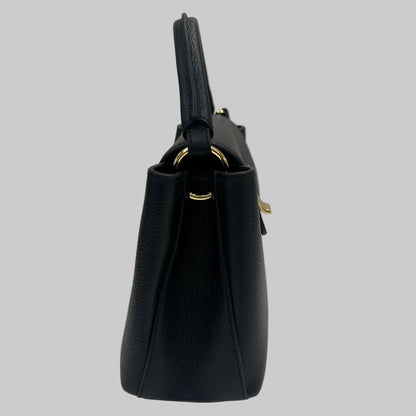 BALLY Borsa "Lock Me" piccola in pelle granata nera con hardware oro