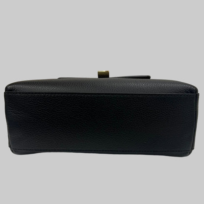 BALLY Borsa "Lock Me" piccola in pelle granata nera con hardware oro