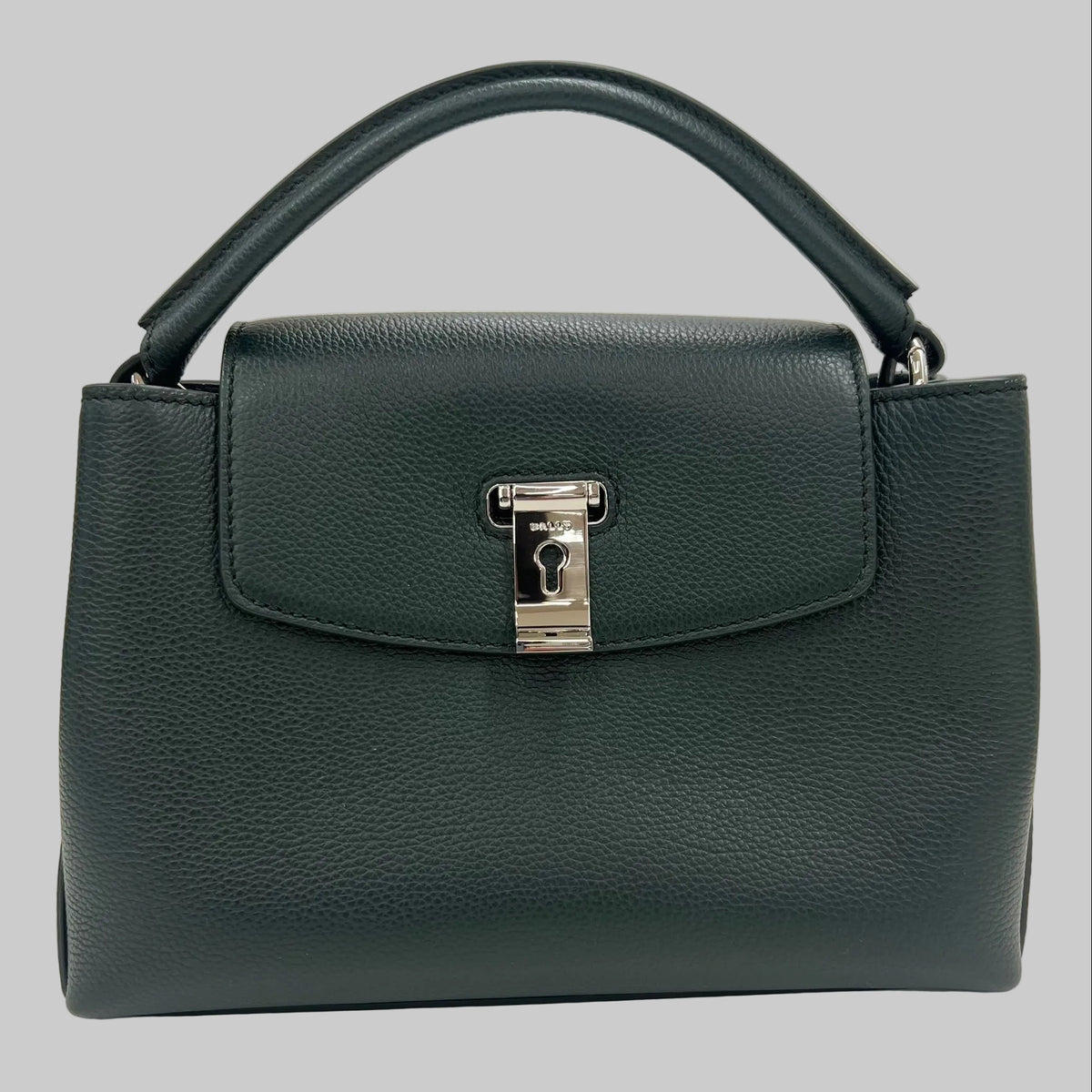 BALLY Borsa "Lock Me" piccola in pelle granata verdone hardware argento