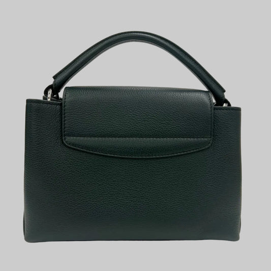 BALLY Borsa "Lock Me" piccola in pelle granata verdone hardware argento