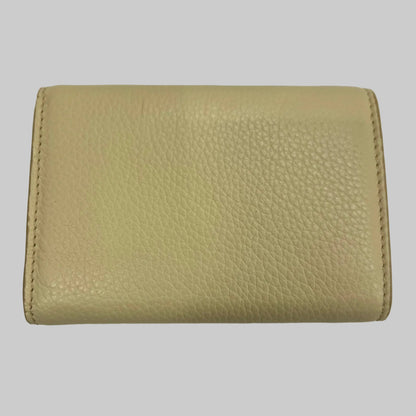BALLY Portafoglio "Lock Me" compatto in pelle granata color burro hardware argento