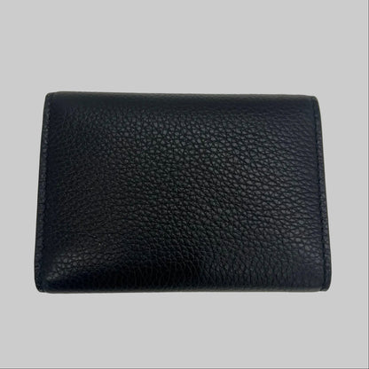 BALLY Portafoglio "Lock Me" compatto in pelle granata nero e hardware oro
