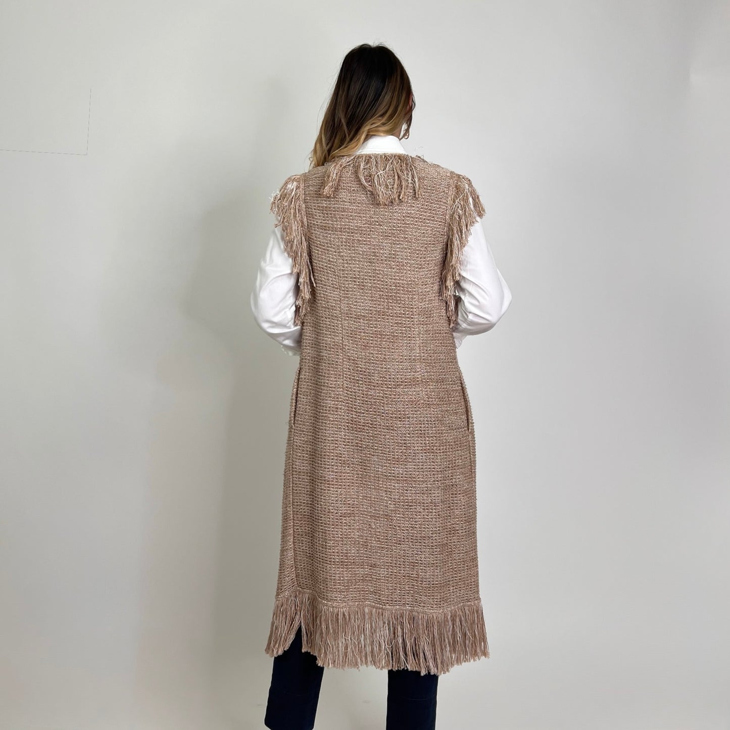 CHARLOTT Gilet in maglia beige filo lamè