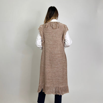 CHARLOTT Gilet in maglia beige filo lamè