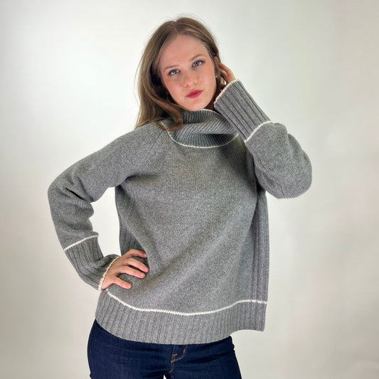 BE YOU GERALDINE ALASIO Maglione in cashmere grigio