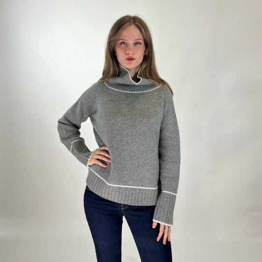 BE YOU GERALDINE ALASIO Maglione in cashmere grigio