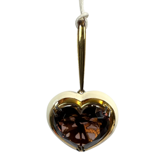 BIJOUX Ciondolo cuore con pietra ambrata