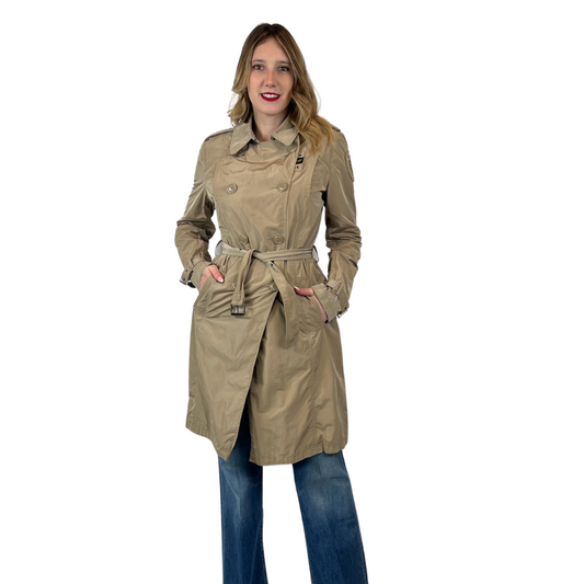 BLAUER Trench lungo beige tortora
