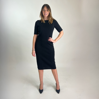 BLUMARINE Abito tubino in maglia di lana nera