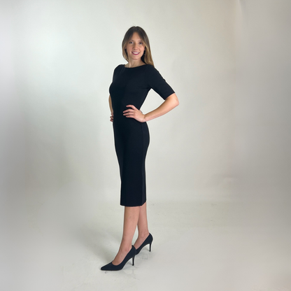 BLUMARINE Abito tubino in maglia di lana nera