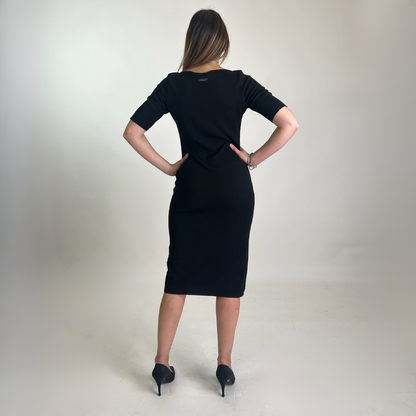 BLUMARINE Abito tubino in maglia di lana nera