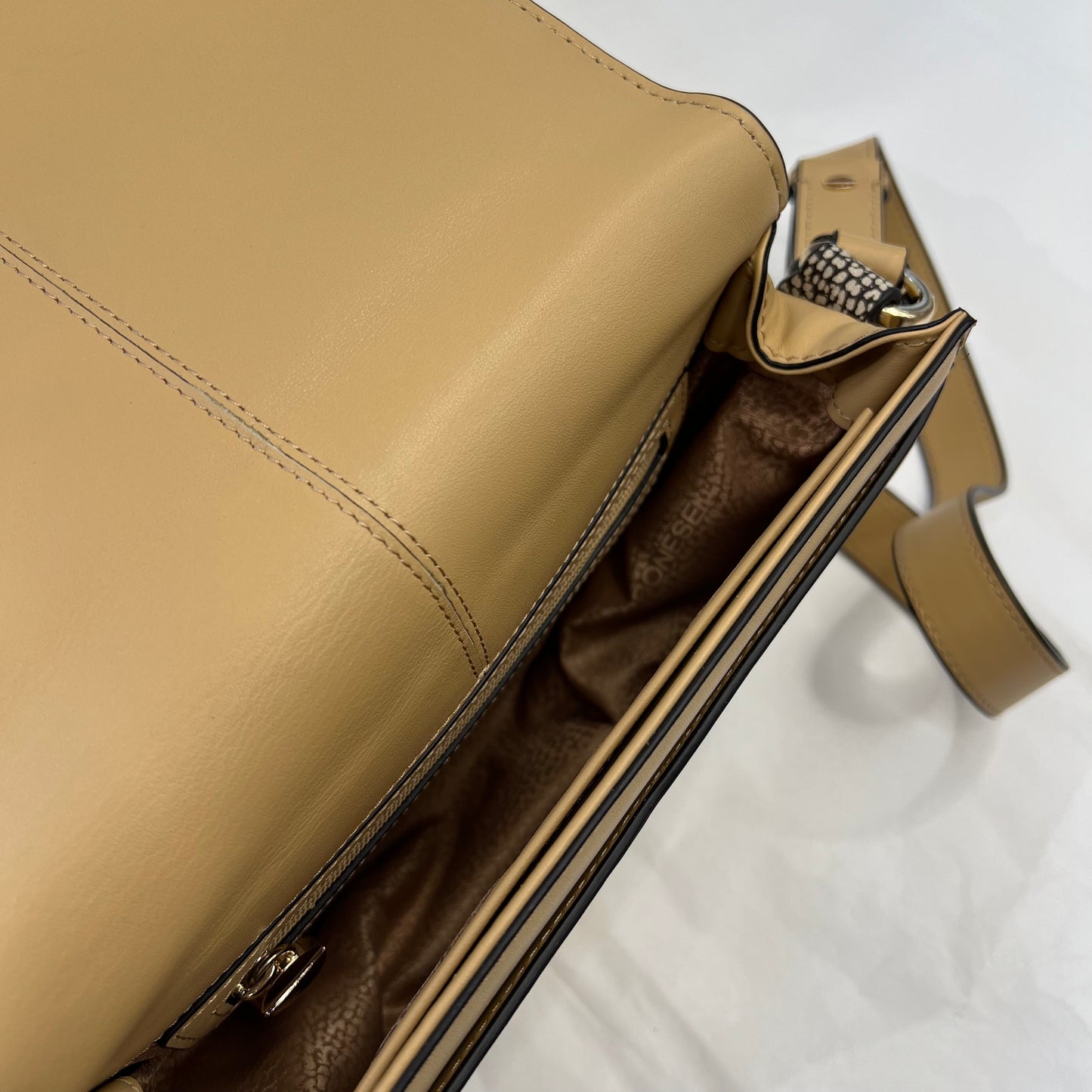 BORBONESE Borsa in pelle beige