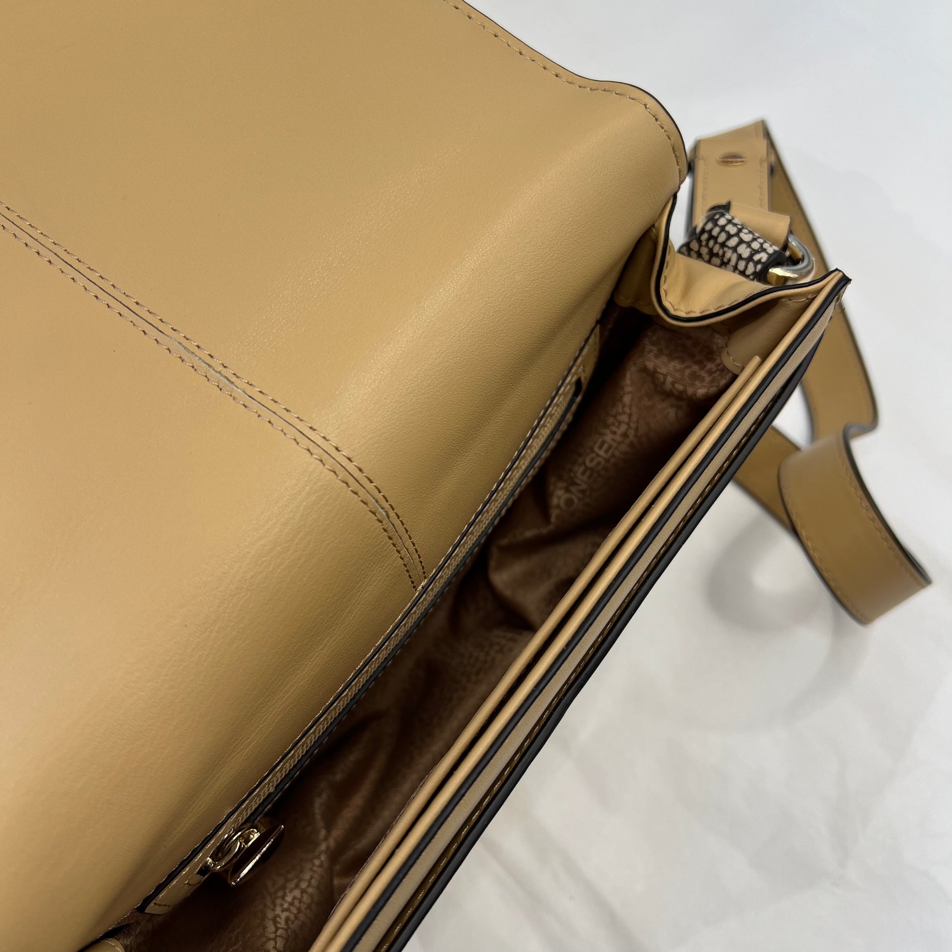 BORBONESE Borsa in pelle beige