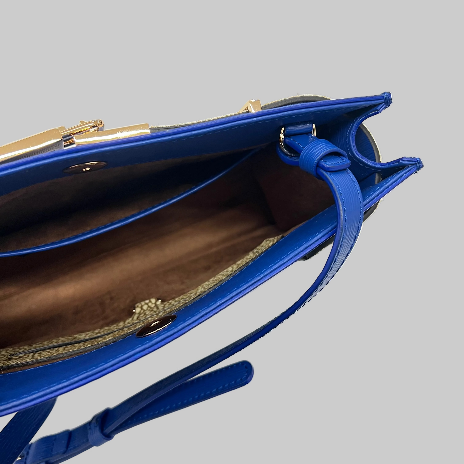 BORBONESE Borsa in pelle bluette