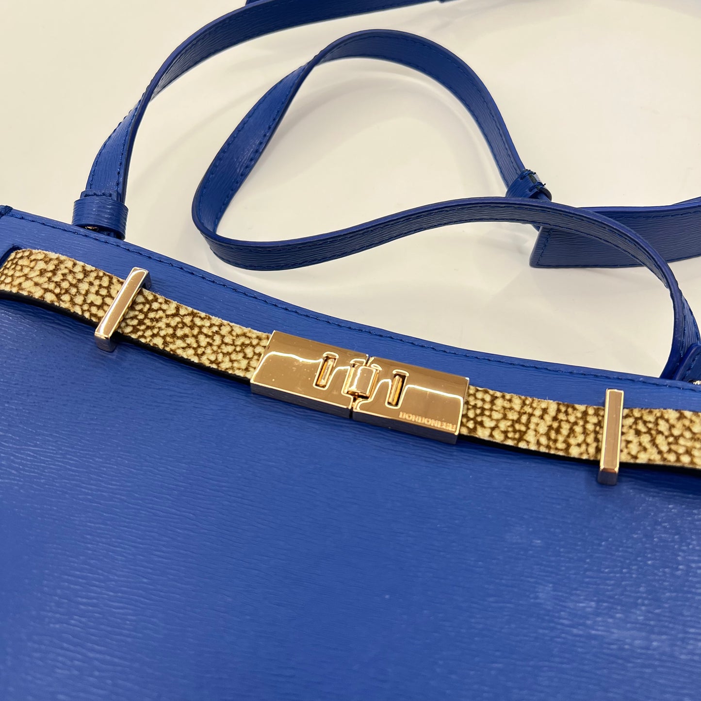 BORBONESE Borsa in pelle bluette