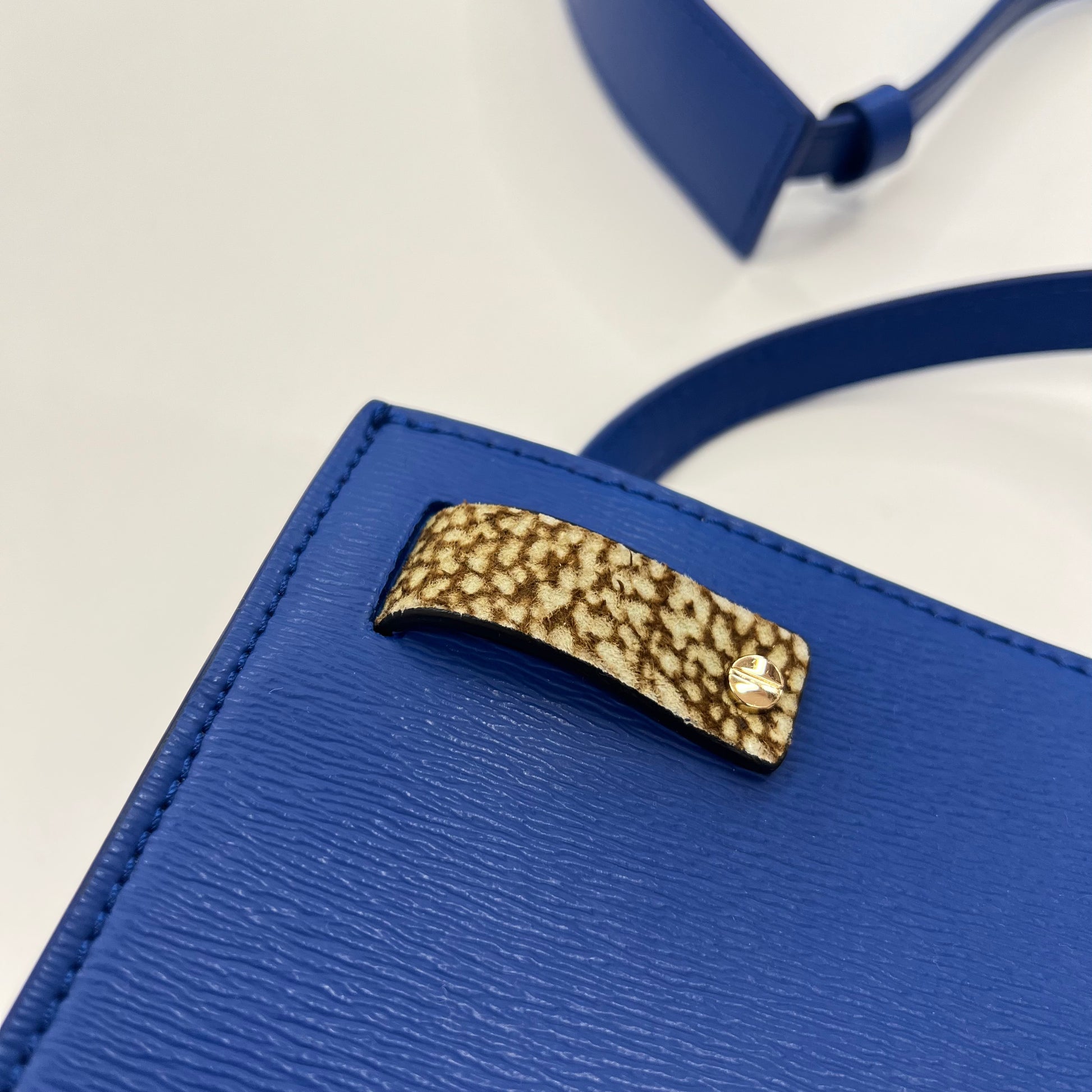 BORBONESE Borsa in pelle bluette