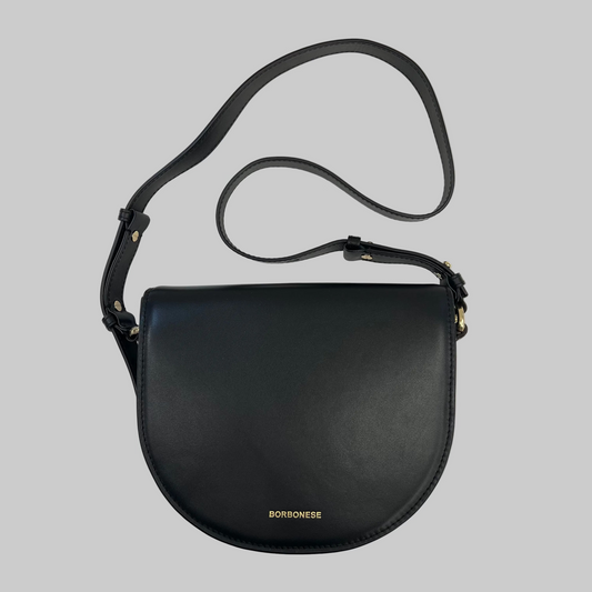 BORBONESE Borsa in pelle nera