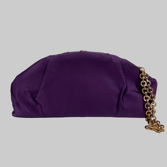 BORBONESE Pochette in seta viola