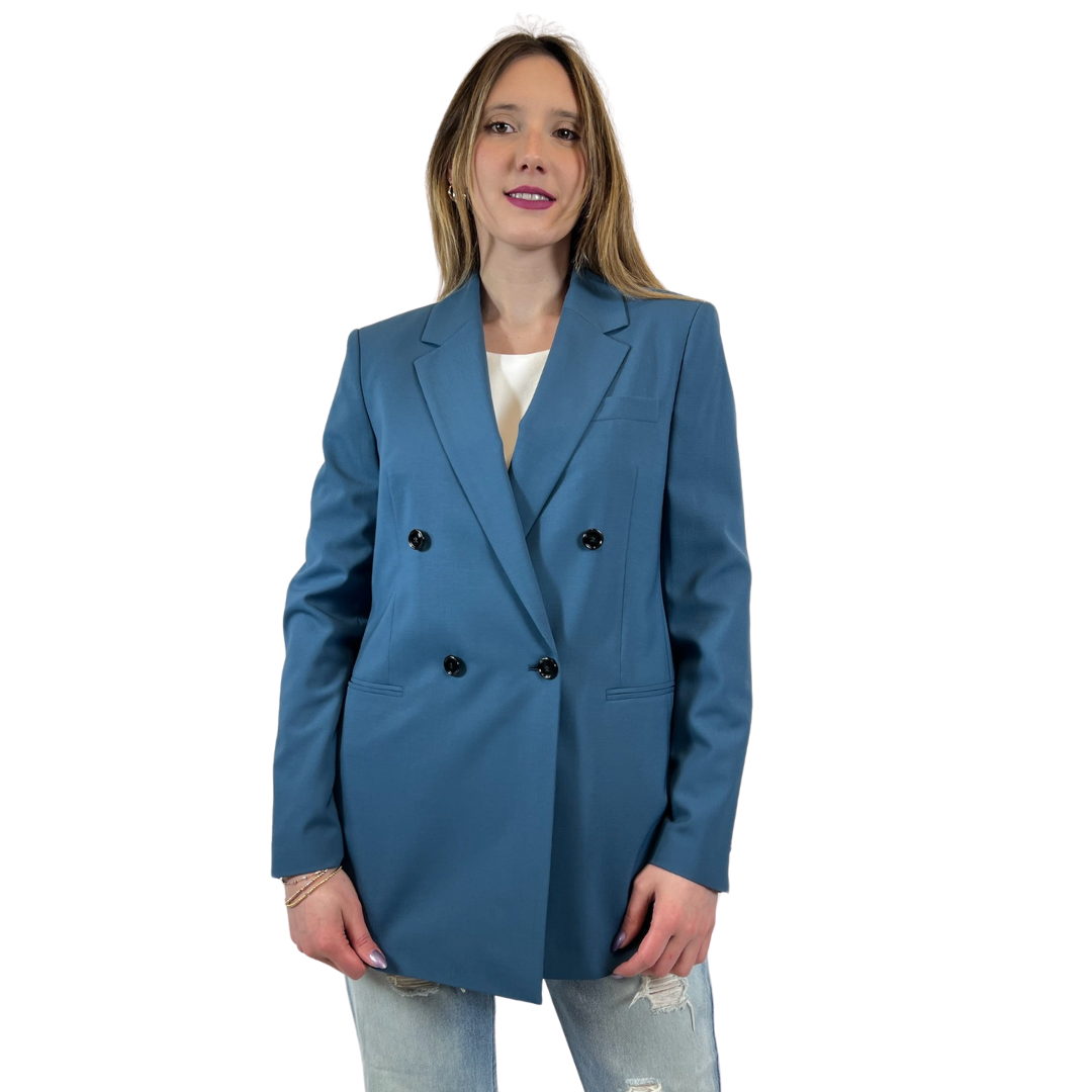 BOSS Blazer lungo doppio petto carta da zucchero