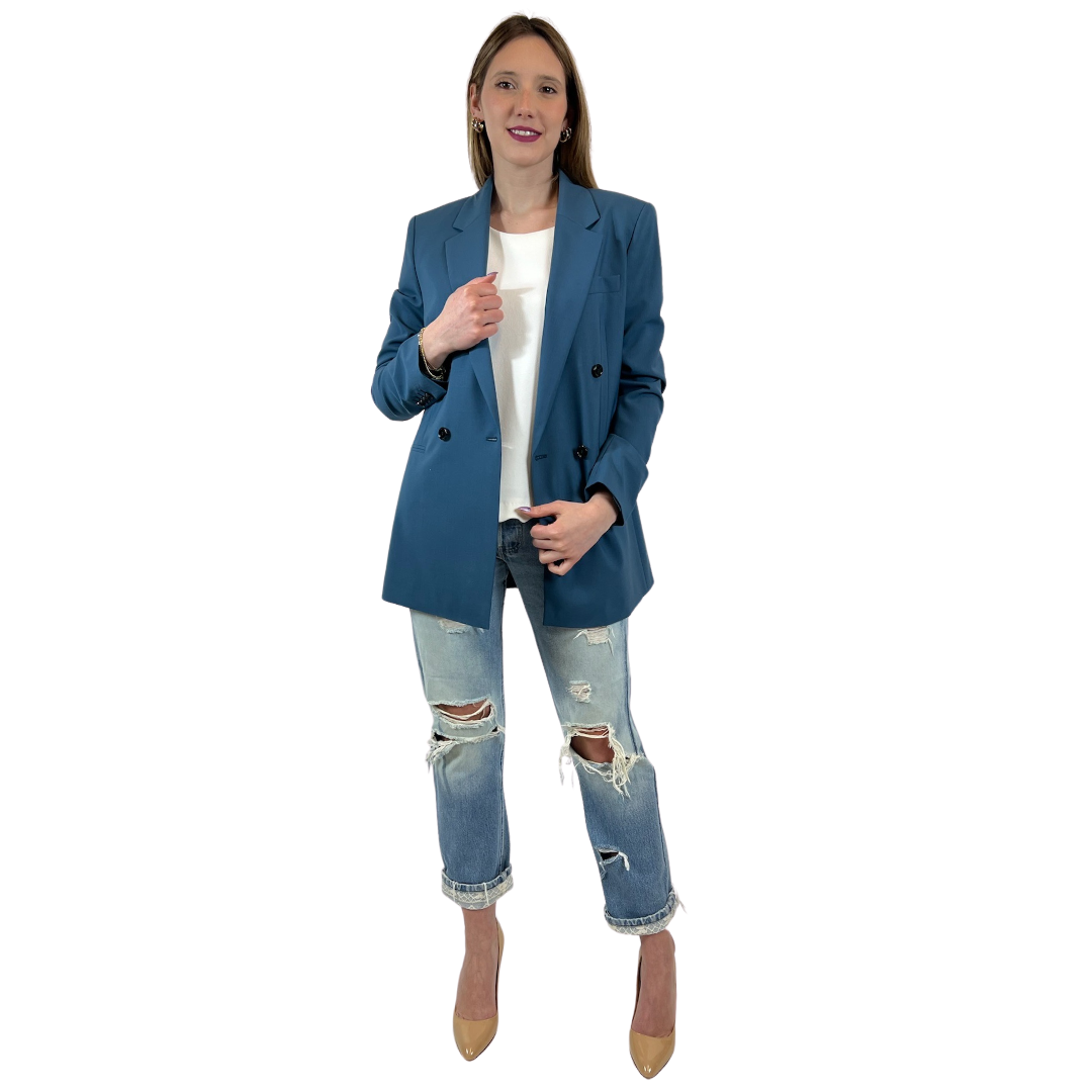 BOSS Blazer lungo doppio petto carta da zucchero