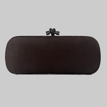 BOTTEGA VENETA Borsa pochette "Knot" in tessuto marrone con inserti cocco