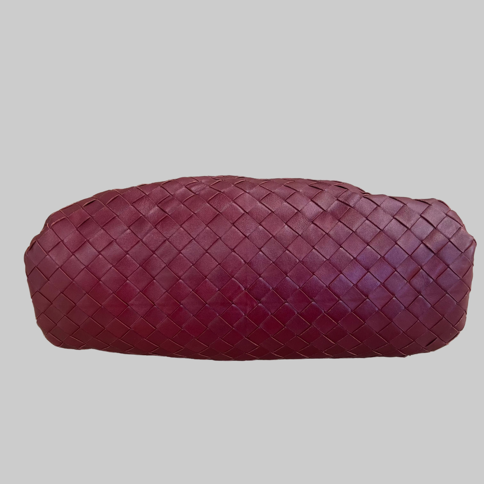 BOTTEGA VENETA Pochette Pouch bordeaux in pelle intrecciata