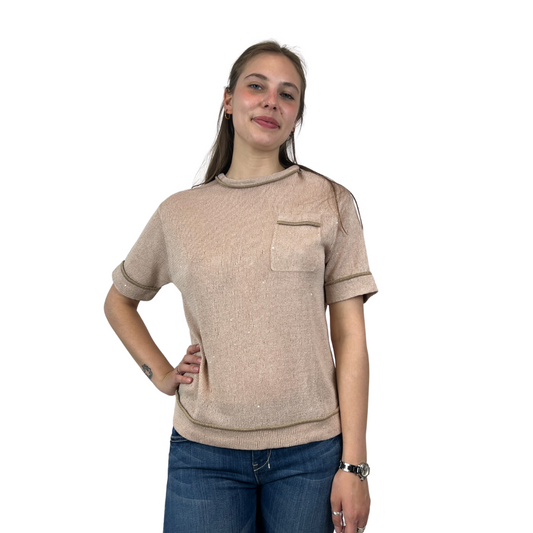 BRUNELLO CUCINELLI Maglia casacca in lino 