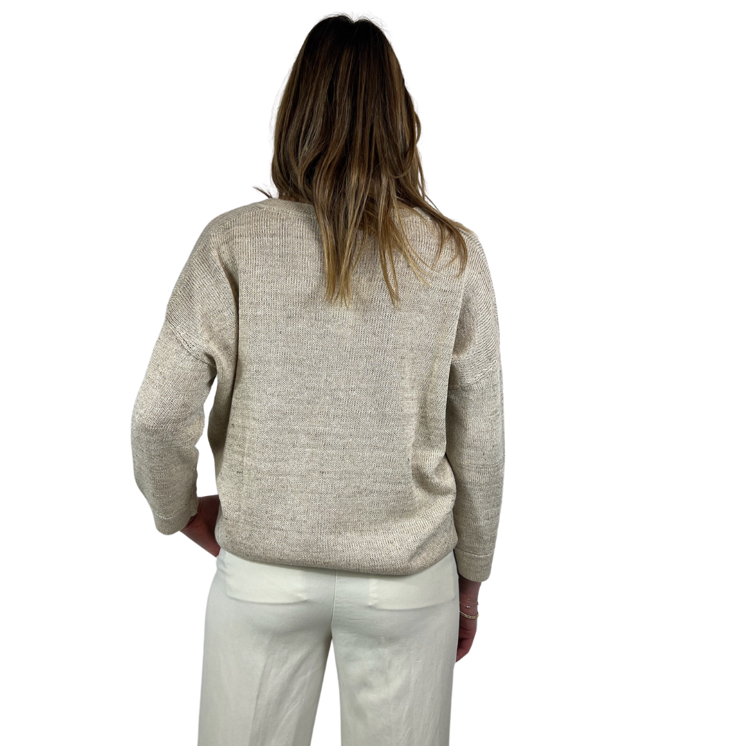 BRUNELLO CUCINELLI Maglia in lino con lurex oro