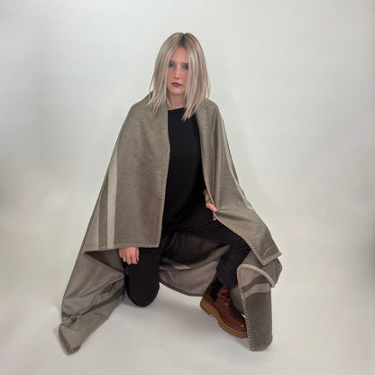 BRUNELLO CUCINELLI Plaid in cashmere tortora