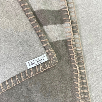 BRUNELLO CUCINELLI Plaid in cashmere tortora