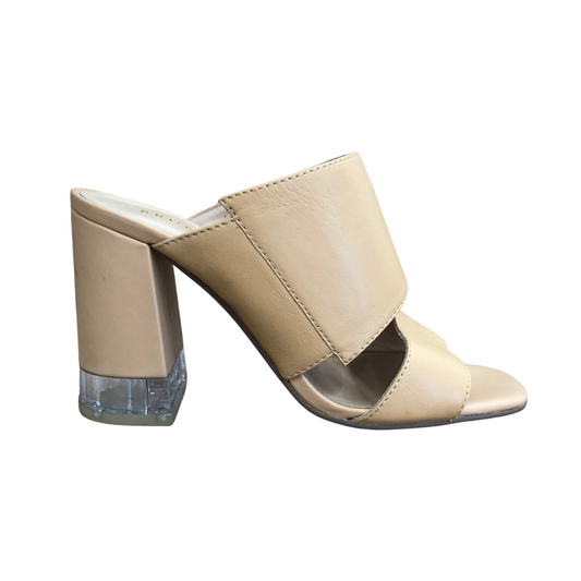 BRUNO PREMI Sandali beige con fondo tacco plexiglass