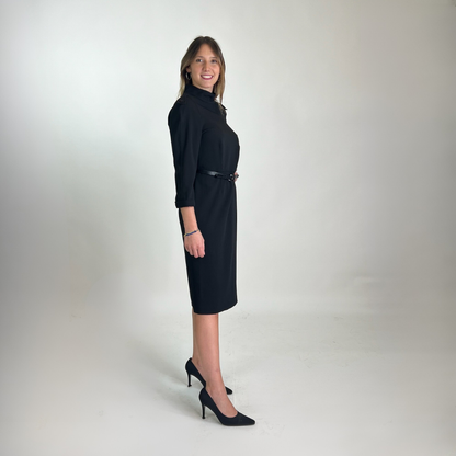 BURBERRY  Abito nero con cintura