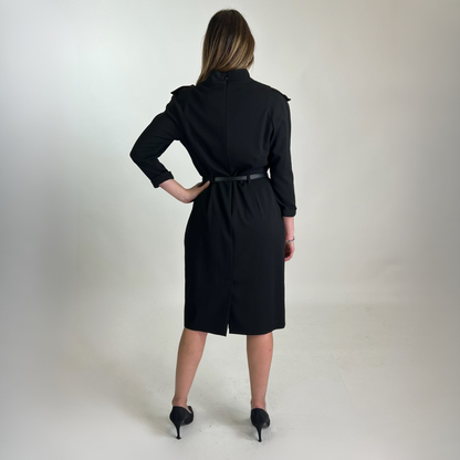 BURBERRY  Abito nero con cintura