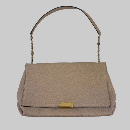 BURBERRY Borsa in pelle beige "Mildenhall"