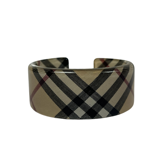 BURBERRY Bracciale manchette in plexiglass stampa check