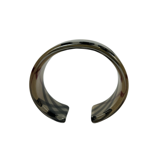 BURBERRY Bracciale manchette in plexiglass stampa check