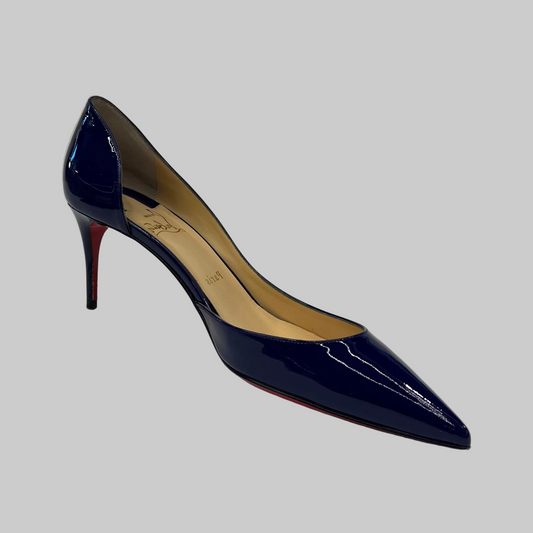 C. LOUBOUTIN Scarpa décolleté vernice bluette viola "Iriza"
