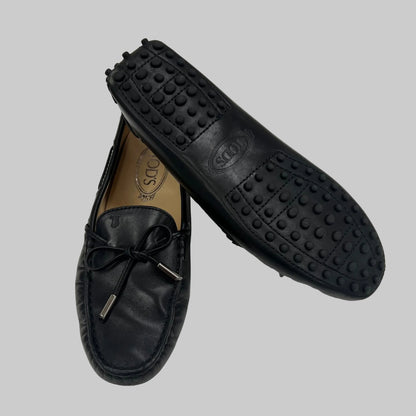 TOD'S Scarpe mocassini neri con gommini