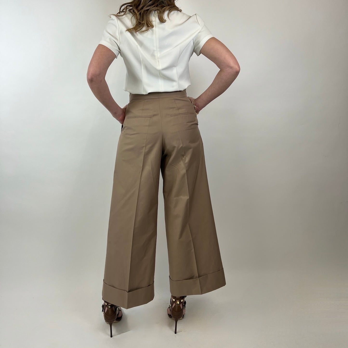 'S MAX MARA Completo safari beige giacca e pantaloni