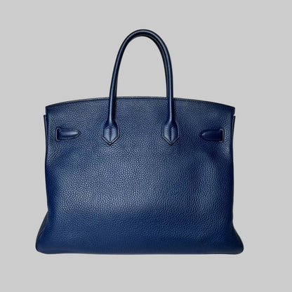 HERMES Borsa Birkin 35 bluette in pelle togo
