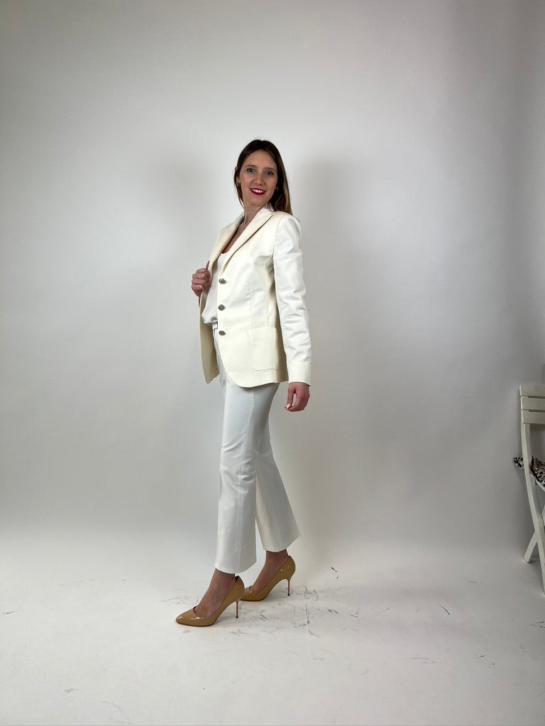 BROOKS BROTHER Blazer panna in cotone